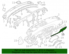 Set of interior trims under the tree Audi A6 C7 12-18 under the tree, under the driver's memory, "quattro", crack in the fastening, scratches
