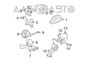 Engine mount rear Chrysler 200 11-14 2.4
