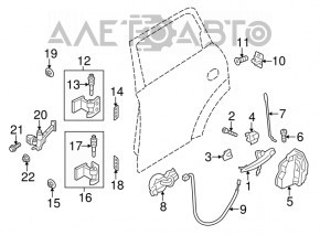 Rear right door lock BMW 5 F10 11-16