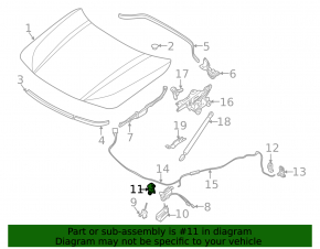 Left hood lock counter part for BMW X2 F39 18-23 2018-23