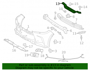 Upper front bumper bracket for Lexus LX570 16-21 rest