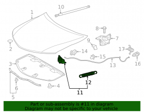 Toyota Camry V50 12-14 USA hood lock with sensor