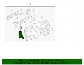 Front fender apron bracket, left Lexus CT200h 11-17