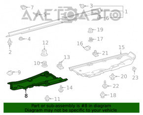 Bottom protection right Toyota Highlander 20-22 3.5