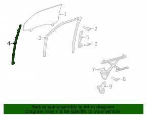 Long front left door glass guide for Toyota Sienna 11-20