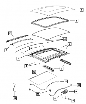 Sunroof mechanism frame Fiat 500 12-19