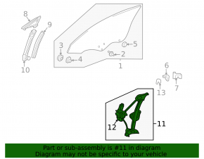 Front left window lift with motor for Toyota Solara 2.4 04-08
