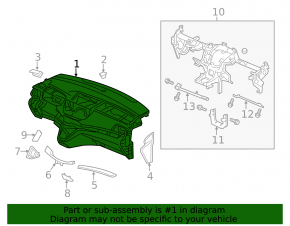 Dashboard front panel without AIRBAG Honda CRV 12-14
