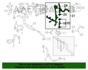 Pipe of cooling system of internal combustion engine Porsche Cayenne 958 11-14 Hybrid metal