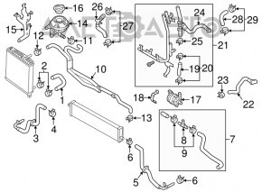 Pipe of cooling system of internal combustion engine Porsche Cayenne 958 11-14 Hybrid metal
