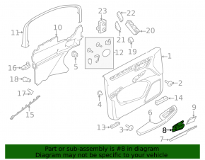Outside rear left door handle for Porsche Macan 15-26