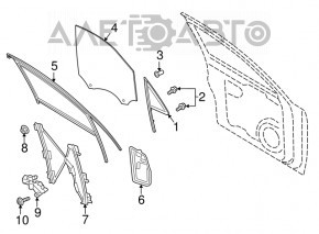 Door glass triangle front right Porsche Macan 15-18
