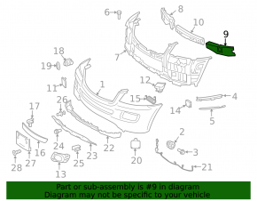Front bumper absorber left Mercedes W164 ML 06-11