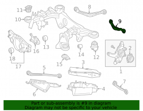 Upper rear right transverse control arm Mercedes S-class W222 14-20