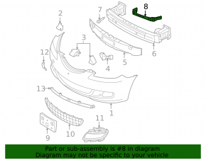 Front bumper mount left under headlight Mazda3 03-08 HB