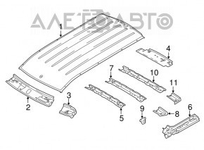 Metal roof Ford Transit Connect MK2 13-18 for two trunk doors