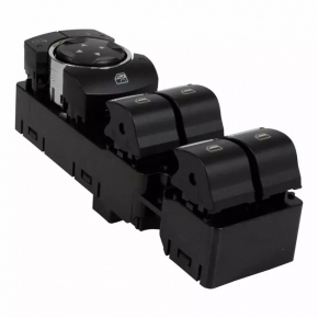 Front left window lift control for Ford Edge 15-19, black with chrome, 4 automatic