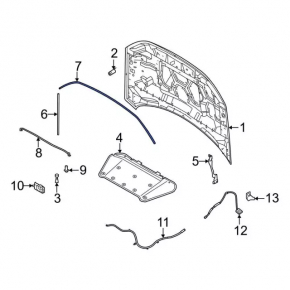 Hood Seal Center Front Ford Bronco Sport 21-25