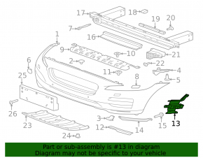 Front Bumper Bracket Right Jaguar F-Pace X761 17-20