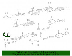 Fastening of the inlet pipe with a catalytic converter Lexus IS 14-15