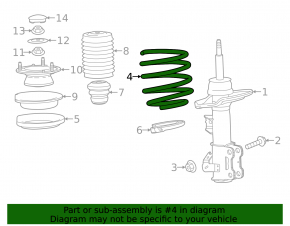 Front left spring for Cadillac CTS 14-19 AWD