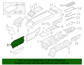 Volvo XC90 25-26 type 2 center console trim, rear right side, black