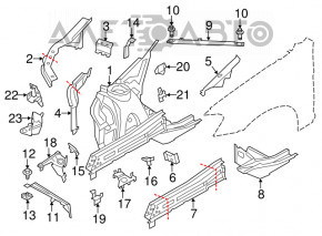Front right quarter panel BMW X3 F25 11-17 with eyelash, on the body, black