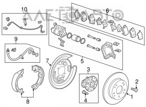 Rear left brake disc Acura MDX 14-16 pre-rest