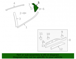 Door trim side rear right Chevrolet Bolt EV 17-23 rear
