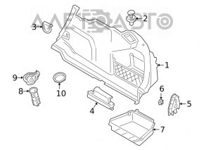 Right trunk box for BMW 3 G20 19-24