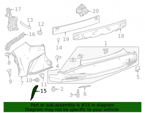 Right rear bumper grille for Lexus RZ 23-26