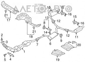 Intake pipe with catalytic converters VW Passat b8 16-19 USA 3.6