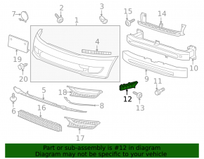 Front bumper mount left VW Passat b7 12-15 USA missing fragment
