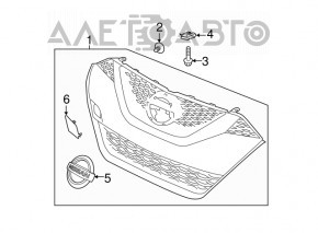 Radiator grille Nissan Maxima A36 16-17 without chamber