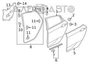 Honda Insight 19-22 rear left door assembly, blue B-593M, butt