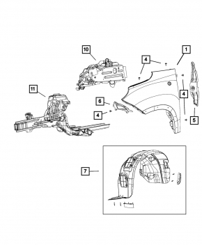 Front left mudguard Fiat 500L 14- Lounge
