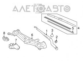 Left windshield wiper arm for Lexus CT200h 11-17