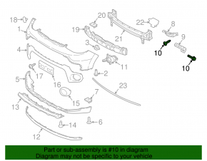 Front bumper mount left wing Kia Soul 14-19