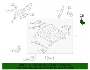 Rear left passenger seat runner cover for Hyundai Santa FE 21-23, black