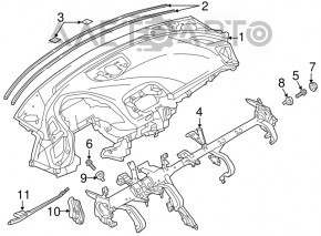 Dashboard front panel without AIRBAG Mazda 3 14-18 BM
