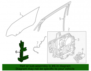 Rear left door glass guide Ford Mustang Mach-E 21-23