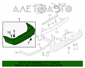 Mitsubishi Lancer 8 01-04 rear bumper white, broken mount, scratch