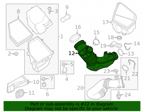 Air duct from filter BMW X3 G01 18- 2.0T 2 parts