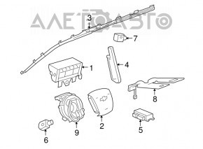 Airbag side curtain airbag left GMC Terrain 10-17