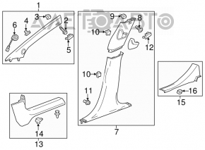 Left upper center pillar trim for Chevrolet Volt 11-15