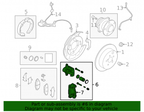Rear left caliper Subaru Outback 10-14 rusty