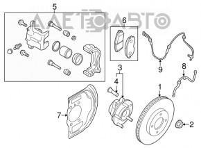 Front right brake disc Nissan Rogue 14-20