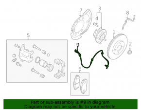 Front left ABS sensor for Nissan Juke 11-17