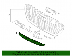 Lower grille of the front bumper of the Audi E-Tron 19-23 Quattro