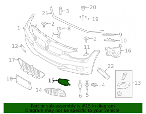Right fog light grille frame molding for BMW 4 F32/33/36 14-16 Sport Line